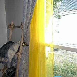 2 sets of Elegant Yellow sheer curtains 104x84